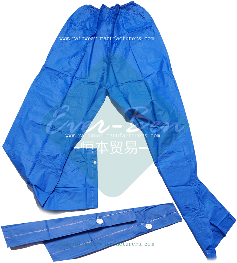 Strong Reusable Blue PVC mens rain pants for motorcycles